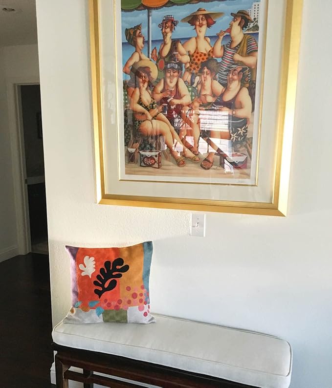 Matisse Coral Pillow Cover | Orange Modern Pillows | Modern Chair Cushion| Farmhouse Pillows | Flower Outdoor Pillow | Mid Century Chair Cushion | Hand Embroidered Wool Size 18x18-Ruum Studio Home