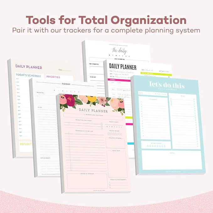 Bliss Collections Daily Planning Pad, To Do List Notebook - Undated Tear-Off Sheets Notepad - Work Calendar, Organizer, Scheduler for Goals, Tasks - Daily Planner (Bright), 8.5" x 11", 50 Sheets-Ruum Studio Home