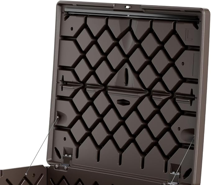 Rubbermaid Medium Resin Outdoor Storage Deck Box (74 Gal) Weather Resistant Brown Deck Organization for Home/Backyard/Pool Chemicals/Toys/Garden Tools/Porch/Patio Cushions-Ruum Studio Home