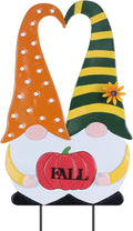 YEAHOME Outdoor Fall Decor, 2 Gnomes Decorative Garden Stake with Pumpkin for Fall Decorations, Autumn Metal Yard Signs for Home Outside Garden Porch Lawn, Thanksgiving Decorations Outdoor (YHMD-478)-Ruum Studio Home