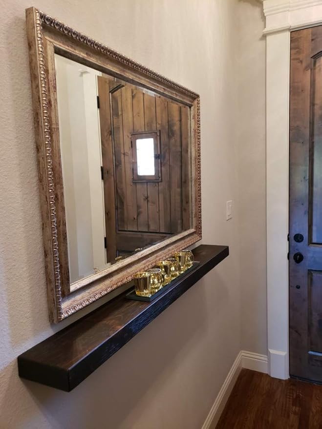 joelsantiques 54 Inch Wooden Floating Shelves for Wall - 54x6x2 in - Made of Natural Wood - Long Heavy Duty Rustic Wall Shelves for Bedroom - Perfect for Living Room, Kitchen - Mocha-Ruum Studio Home