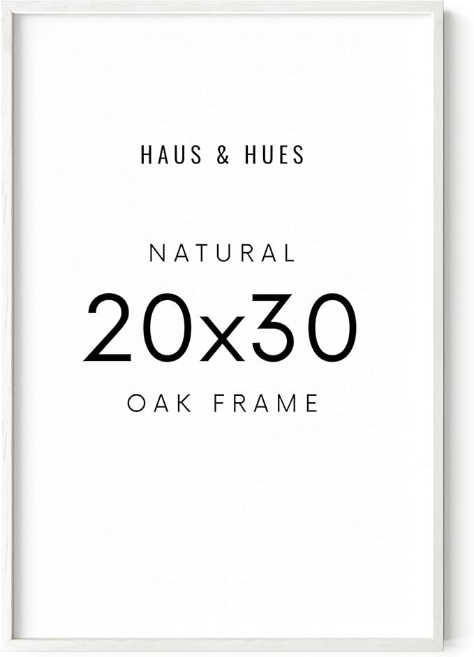 HAUS AND HUES 20 x 30 Frame -20 By 30 Picture Frame, 20x30 Poster Frame Wood, Big 20 Inch x 30 Inch Frame, Natural 30x20 Picture Frame, 20 x 30 Picture Frame (20x30 White Frame)-Ruum Studio Home