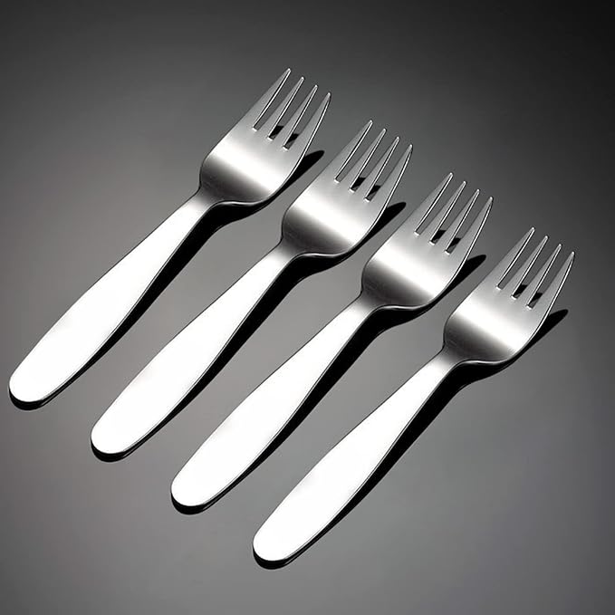 VANRA Premium 18/8 Stainless Steel Children's Cutlery - 5.8-inch Kids Dinner Forks, 4 Pieces Silverware Flatware Utensil Set for Home & School-Ruum Studio Home