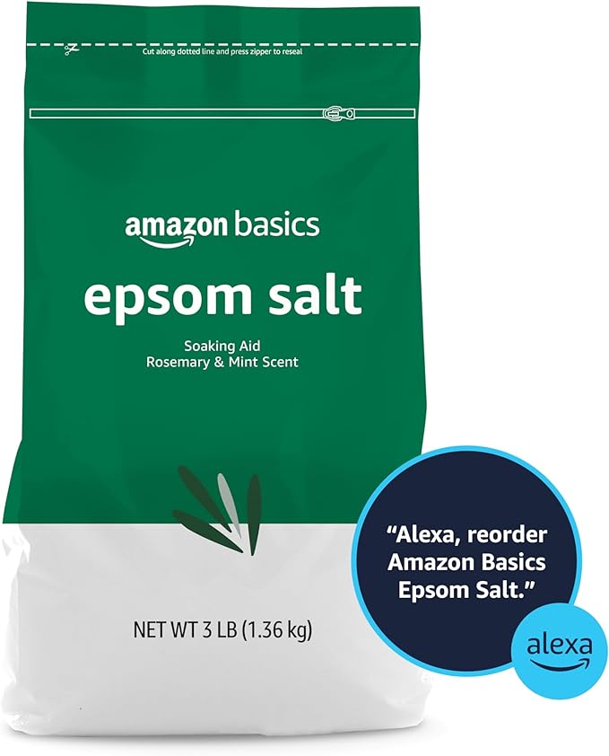 Amazon Basics Epsom Salt Soaking Aid, Rosemary & Mint Scent, 3 pound (Pack of 1) (Previously Solimo)-Ruum Studio Home