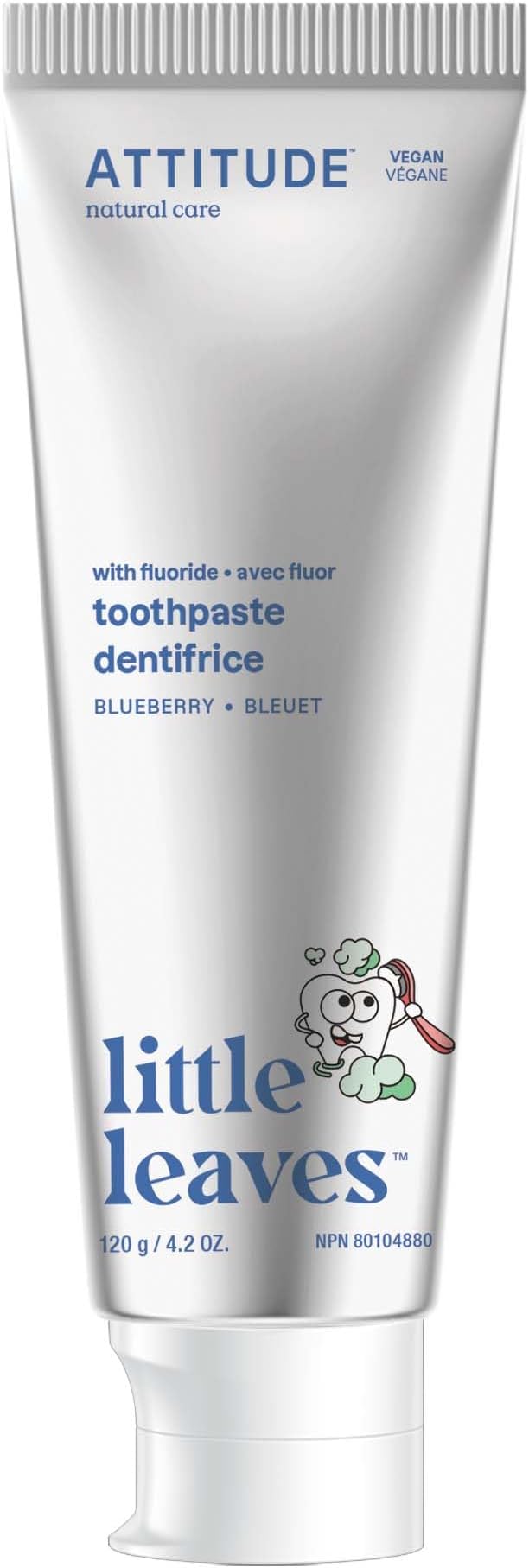 ATTITUDE Toothpaste with Fluoride, Prevents Tooth Decay and Cavities, Vegan, Cruelty-Free and Sugar-Free, Blueberry, 4.2 Oz-Ruum Studio Home