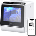 Portable Dishwasher Countertop, WIFI Smart Dishwasher, Compact Mini Dishwashers with 5L Built-in Water Tank, 6 Programs, 360° Dual Spray, High-Temp& Air-Dry Function, Fruit Cleaning-Ruum Studio Home