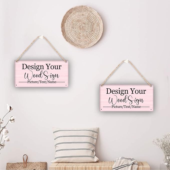 Personalized Rustic Wooden Sign, Custom Plaque Wall Hanging, Art Wood Board Sign for House, Customized Name Sign, Gifts for Family Members Teachers Friends 11.8x5.9 inch-Ruum Studio Home