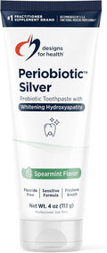 Designs for Health Periobiotic Silver Hydroxyapatite Toothpaste - Fluoride Free Toothpaste with Oral Probiotics with Whitening Hydroxyapatite - Supports Gum Health & Remineralization (4oz Mint)-Ruum Studio Home