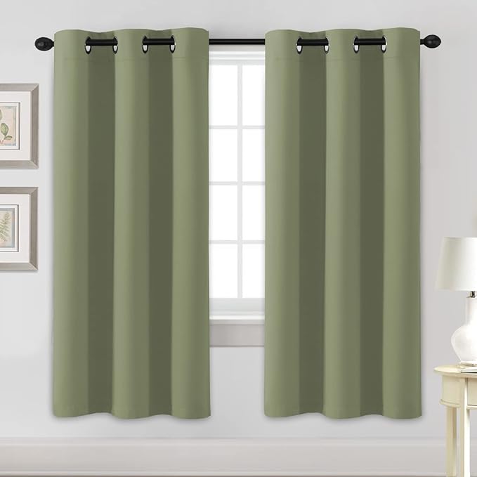 H.VERSAILTEX Blackout Curtains for Bedroom Thermal Insulated Room Darkening Living Room Curtains 72 Inch Long Grommet Privacy Protection Window Curtain Panels/Drapes for Nursery, 2 Panels, Sage-Ruum Studio Home