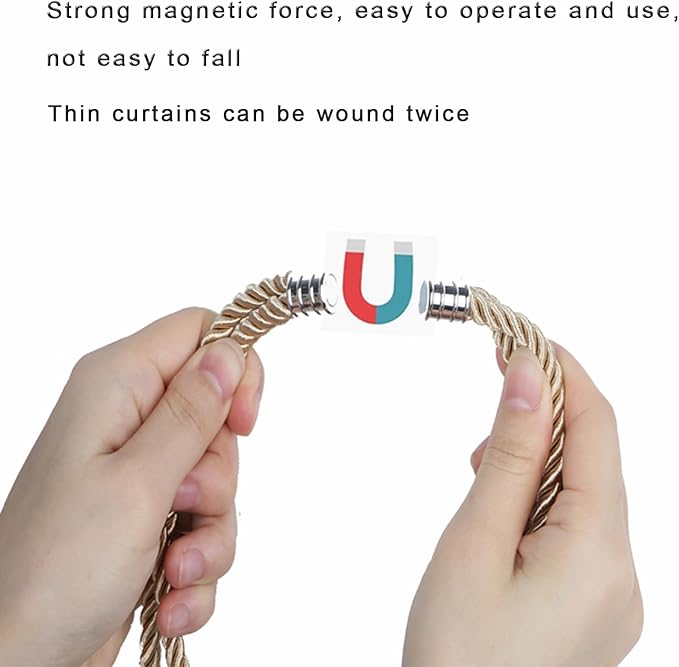 Fenghuangwu 4Pack Magnetic Jute Curtain Tiebacks – Bohemian Style Handmade Woven Tie-Backs for Drapes,Elegant Exquisite Knot Holdbacks,Outdoor Boho & Modern Home Decor-Ruum Studio Home