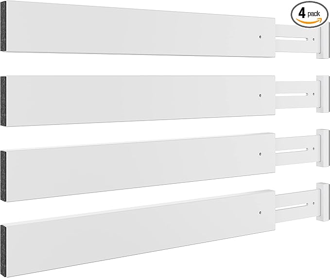 BAMEOS Drawer Dividers Bamboo Separators Organization Expandable Organizers for Kitchen Bedroom Bathroom Dresser Office 4-pack-Ruum Studio Home