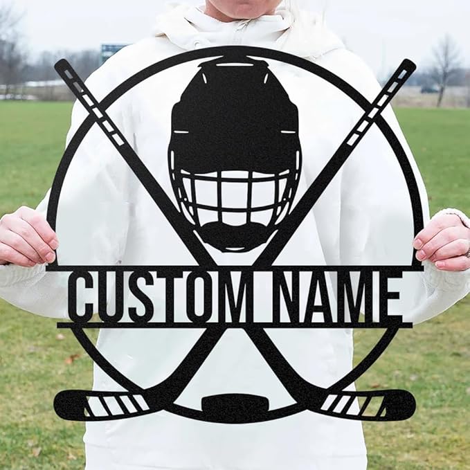Hockey LED Wall Art with Remote – Custom Name Light Up Sign for Boys Room, Unique Gift for Hockey Players, Sports Lovers, Fans, Coaches, Man Cave, Hockey Wall Décor-Ruum Studio Home