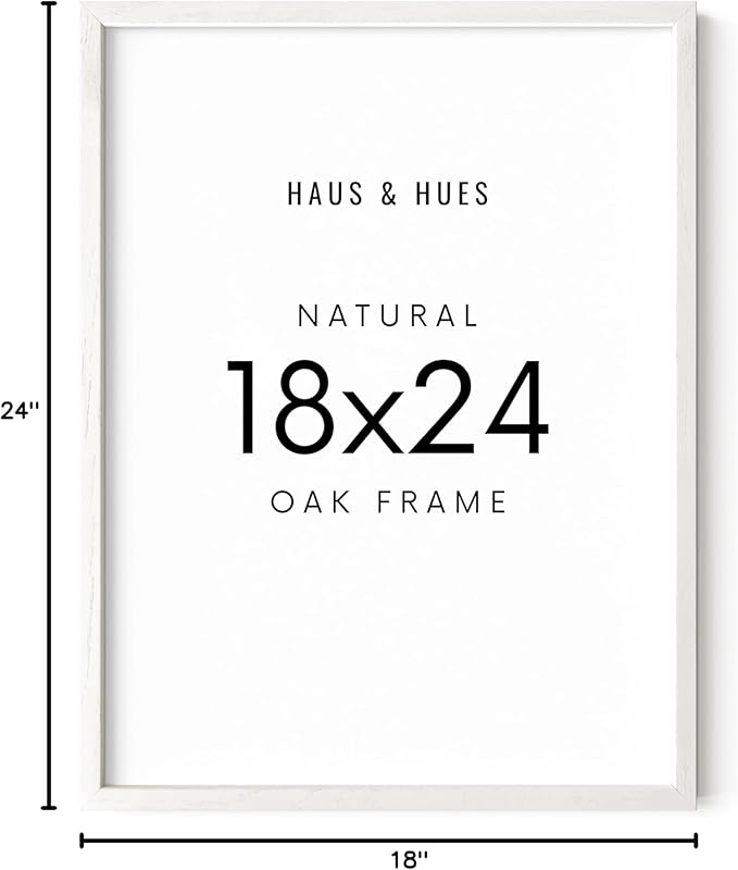 HAUS AND HUES White 18 x 24 Poster Frame - Oak White 18 x 24 Picture Frame, Wall 18x24 Frame, 18x24 Wood Frame, 24x18 Poster Frame, Wooden Picture Frame 18 x 24, Art 18 x 24 Frame-Ruum Studio Home