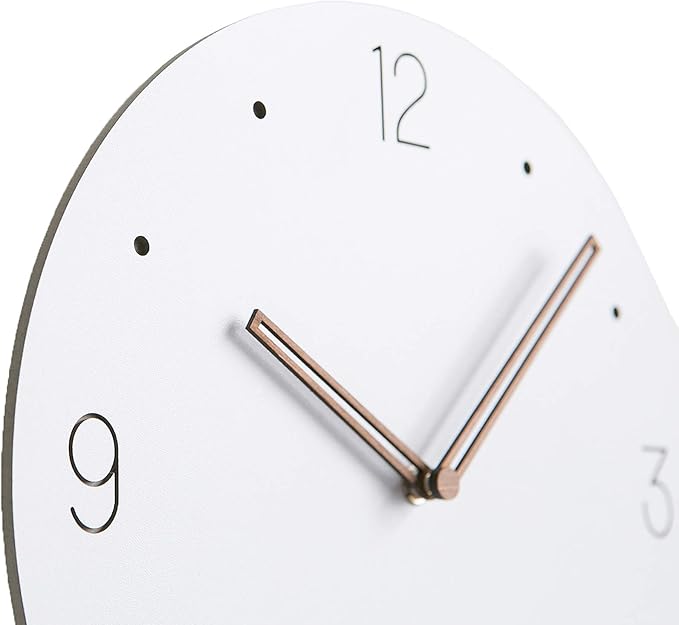 Stephanie Imports Modern Minimalist Wood on White Silent Wall Clock-Ruum Studio Home