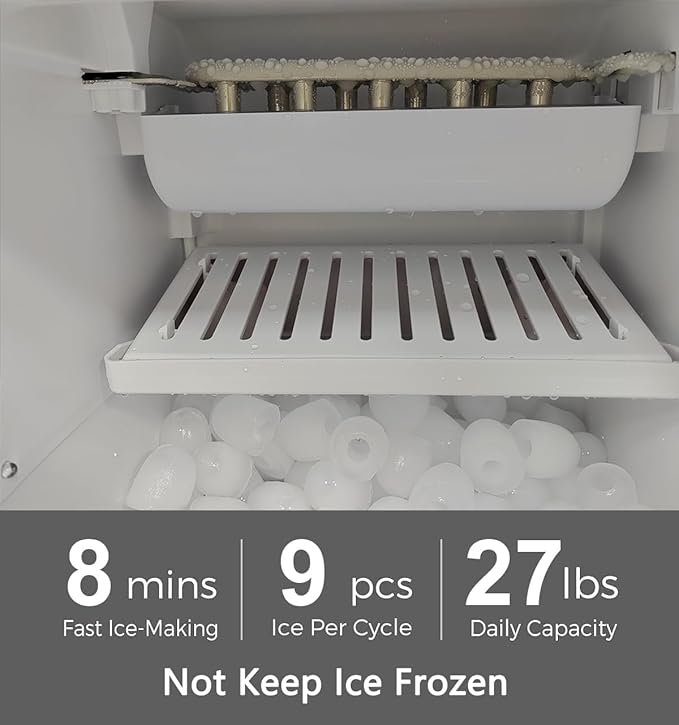 IKT 3 in 1 Water Cooler Dispenser with Ice Maker for 5 Gallon Bottle 27 lbs in 24 hrs 3 Temperature Night Light Perfect for Home Office White-Ruum Studio Home
