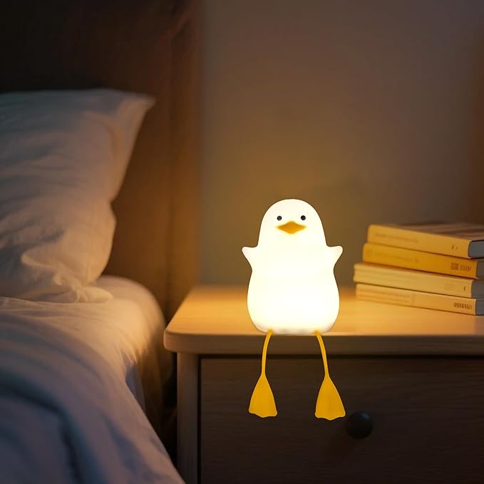 YuanDian Cute Duck Night Light, Gifts for Women Teen Girls Baby,Night Lights for Kids Bedroom Kawaii Room Decor, Cute Christmas Seagull Silicone Nightlights for Children Toddler.-Ruum Studio Home