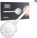 Pizza Turning Peel, 8-inch Pizza Peel Turner Spinner, Long Handle Perforated Aluminum Pizza Peel with Silicone Hook, Pizza Oven Accessories-Ruum Studio Home