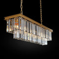 L39.4 W10.2 Gold Rectangle Modern Crystal Chandeliers Lighting Pendant Ceiling Lights Fixture Lamp for Dining Living Room-Ruum Studio Home