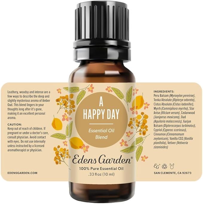 Edens Garden A Happy Day Essential Oil Blend- 100% Pure Premium Grade, Undiluted, Natural, Therapeutic, Aromatherapy, The Best for Skin, Candle, Laundry, Humidifier 118 ml (4 fl oz)-Ruum Studio Home