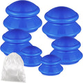 TrelaCo 6 Pcs Cupping Kit for Massage Therapy 3 Sizes Silicone Cupping Set Chinese Massage Therapy for Studio Household Cellulite Joint Pain Muscle Pain(Solid Blue)-Ruum Studio Home
