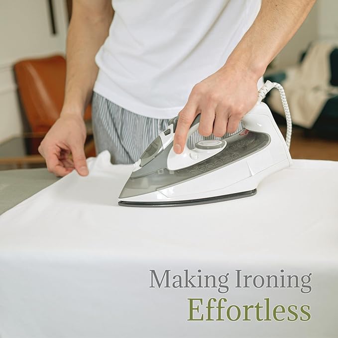 Ironing Board Full Size, RAINHOL 43"x13" Heavy Duty Compact Ironing Board with Iron Rest, Height Adjustable Sturdy Iron Stand, Grey Cover with Extra Thick Padding-Ruum Studio Home