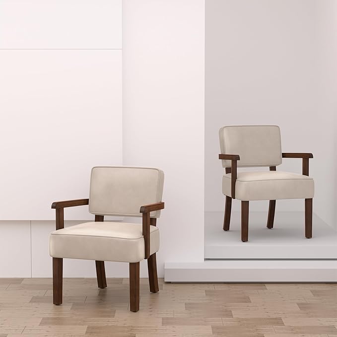 Accent Chair, PU Leather Chair for Living Room Oversized Armchair with Soft Seat and Armrests for Bedroom Dinning Reading Waiting Room (One Chair)-Ruum Studio Home