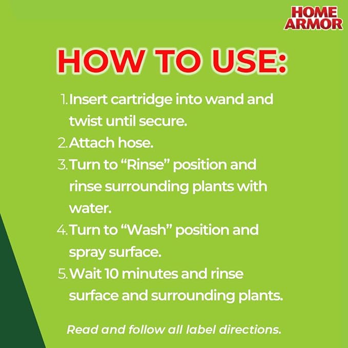 Home Armor Power Clean Wand, Outdoor Cleaning System, Blasts Away Stains from Mold, Mildew, Algae, Dirt and Grime for Visible Results in Seconds, No Scrubbing Required, Reusable-Ruum Studio Home