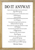 Do It Anyway Mother Teresa Wall Art Decor 16x11 Inch Wooden Framed Wall Hanging Sign (Wood)-Ruum Studio Home