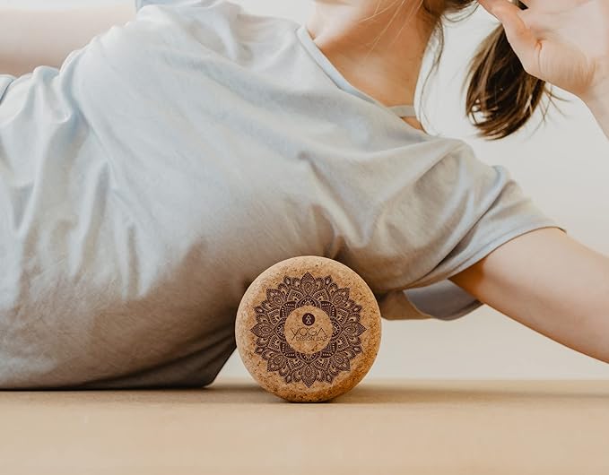 Yoga Design LAB | The Cork Roller | Release Tight Muscles, Improve Circulation, Decrease Soreness, Massages Tissue | Ideal for All Areas of The Body arms, Legs, Back | Travel Friendly (Mandala Tonal)-Ruum Studio Home