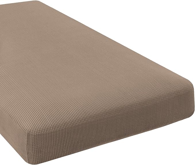 H.VERSAILTEX Super Stretch Individual Chaise Cover Sectional Couch Covers for L Shaped Sofa Both Left/Right Featuring Thick Jacquard Textured Twill Fabric (1 Piece Chaise Cover, Macchiato)-Ruum Studio Home