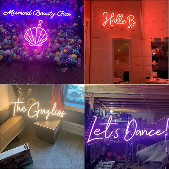 Custom Neon Signs for Wall Decor, CUSTOMNEON Personalized Neon Signs Customizable for Wedding Birthday Prom Party, Custom Neon Lights for Bedroom Bar Studio Beauty Salon Business Shop-Ruum Studio Home