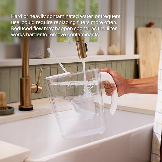 Clearly Filtered No.1 Filtered Water Pitcher/Updated Model/Targets 365+ Contaminants e.g. Fluoride Chlorine PFAS Microplastics Lead Arsenic BPA/BPS Free (Pitcher Includes 1 Filter)-Ruum Studio Home