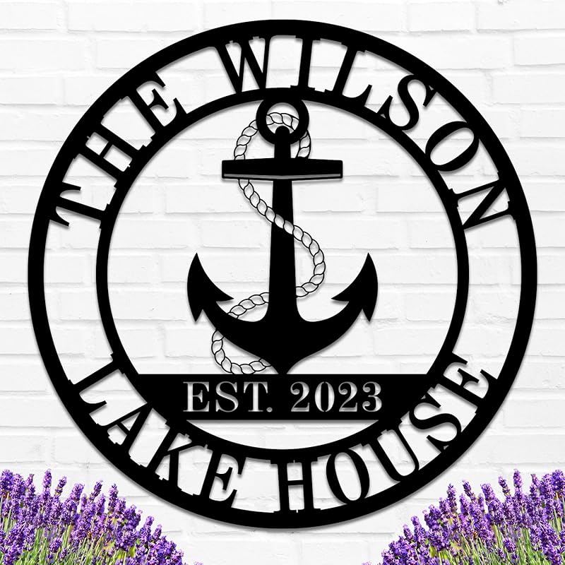 Personalized Lake House Decor, Custom Nautical Wall Decor, Nautical Decor for Home, Beach House Decor, Outdoor Nautical Decor, Outdoor Metal Lake House Signs, Lake House Gifts-Ruum Studio Home