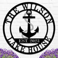 Personalized Lake House Decor, Custom Nautical Wall Decor, Nautical Decor for Home, Beach House Decor, Outdoor Nautical Decor, Outdoor Metal Lake House Signs, Lake House Gifts-Ruum Studio Home