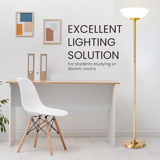Super Bright Floor Lamp 8000LUMEN - DIMMABLE 30K Energy-Efficient Standing Lamp with Cement Base - for Living Room and Bedroom - Matte Finish, Modern and Elegant Design (Black)-Ruum Studio Home