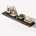 Axeman 40 inch Floating Shelves for Wall - 8'' D Live Edge Rustic Solid Elm Wood Floating Shelves Wall Mounted, Wall Shelves with Invisible Bracket for Living Room Bedroom Kitchen, Set of 1 Walnut-Ruum Studio Home