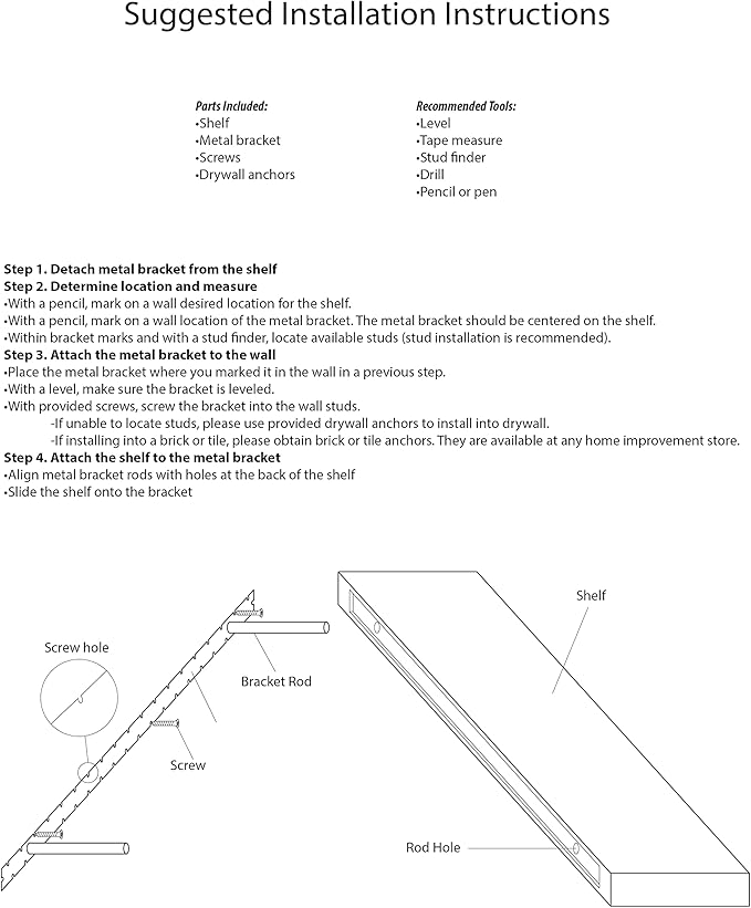 URBANDI, Rustic Floating Shelves, Set of 2, Hidden Bracket, Solid Wood, Heavy Duty, Wall Mounted Shelves, (Brown, 60Wx10D)-Ruum Studio Home