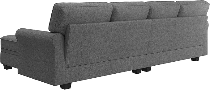 HONBAY Convertible Sectional Sofa with Storage U Shaped Sectional Couch with Reversible Chaise Small Sectional Couches for Living Room,Grey-Ruum Studio Home