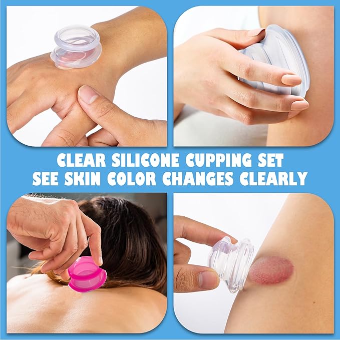 15Pcs Cupping Therapy Set-Professional Silicone Cupping, Suitable for Facial Body Massage/Deep Myofascial Release/Pain Relief/Muscle Relaxation & More (Rose Red,15pcs)-Ruum Studio Home
