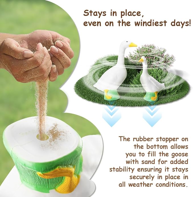 Fox Valley Traders Gaggleville Porch Goose Large White Goose Statue – Charming 23" Outdoor Decorative Figurine for Garden, Patio, or Entryway Accent-Ruum Studio Home