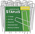 Landscape Staples 10 Inch 120 Pack, Garden Stakes Galvanized Garden Staples 11 Gauge, Plant Cover Stakes for Lawn Weed Barrier-Ruum Studio Home