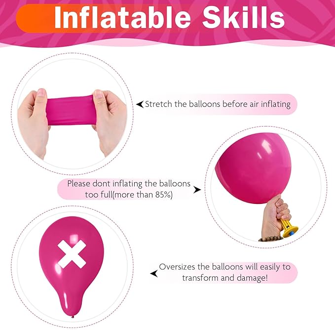 Pink Balloons Set 12 Inch Hot Dark Magenta Light Pastel Pink Metallic Latex Helium Balloon for Girls Baby Shower Princess Wedding Birthday Party Decorations-Ruum Studio Home