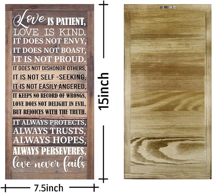 Love is Patient Love is Kind Wall Art, 1 Corinthians 13 Walls Arts, God Wall Decor, Bible Quotes Walls Decor, Christian Gift-Ruum Studio Home