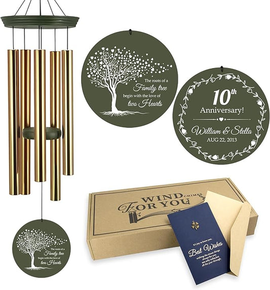 ASTARIN Tree of Life Wind Chimes, Personalized Wind Chimes for 50th Anniversary for Parents Couple, Romantic Idea for Mom Dad Keepsake Gifts-Ruum Studio Home