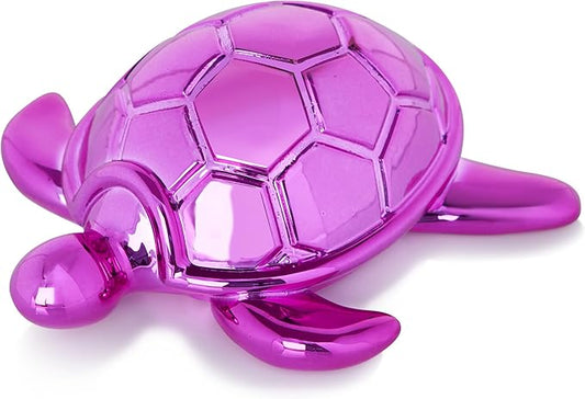 Small Sea Turtle Statue 4 inch Shiny Hot Pink Accent Knick Knacks Paperweight for Bathroom Home Office Shelf Desk Table Decor, Cute Sea Turtle Gifts for Women-Ruum Studio Home