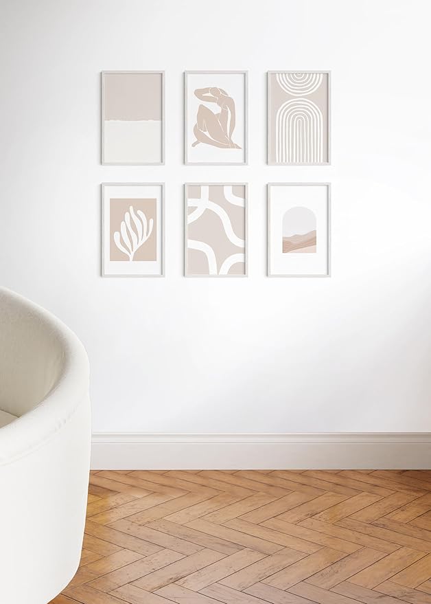 HAUS AND HUES Set of 6 11x17 Picture Frame - 11x17 Frames Wood Picture Frames, Collage Picture Frame 11x17 Wooden Frames, 11x17 Poster Frame Wooden Picture Frames Collage Wall Decor (White Oak)-Ruum Studio Home
