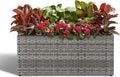 LEWIS&WAYNE Large Rectangular Block Planter Box Handmade Wicker Tall Planters for Outdoor Plants with Removable Liners Modern Planter for Indoor Outdoor Patio Deck - Gray, 30''x12''x16''-Ruum Studio Home