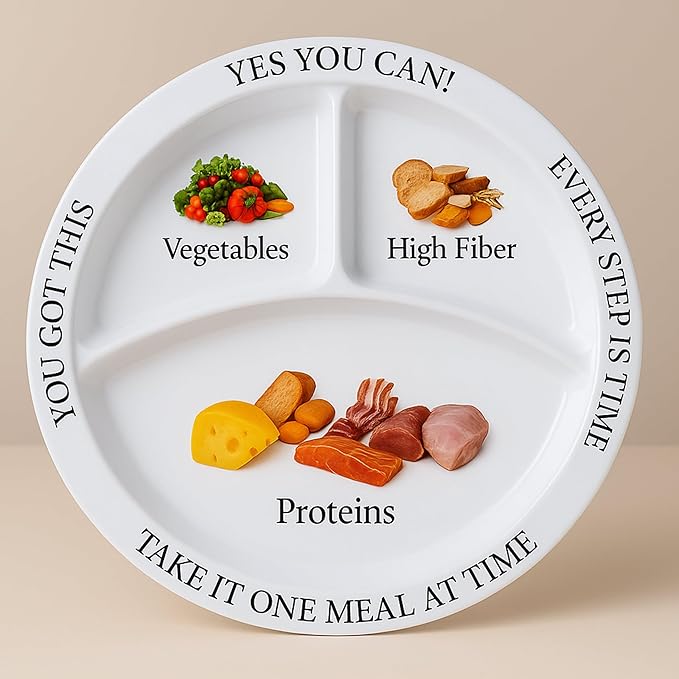 Bariatric Portion Control Plates for Weight Loss - Perfect for Bariatric Surgery Patients, Portion Control Containers for Easy Weight Management and Healthy Eating Habits - 2 Pack-Ruum Studio Home