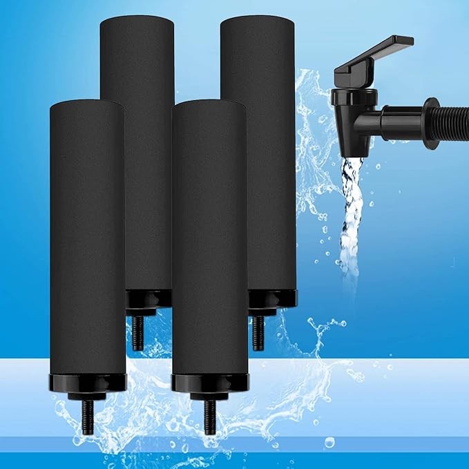 Huining 4PCS Black Filters for Purification Unit Filter Replacement Household Bucket Filtration System Gravity Water Filter System Purifier Survival-Ruum Studio Home