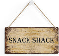 SENJIAN Rustic Snack Shack Wood Decor Sign, Retro Snack Shack Printed Wood Sign Wall Art, Hanging Door Sign, Decorative Wood Sign Home Decor 12" x 6"-Ruum Studio Home